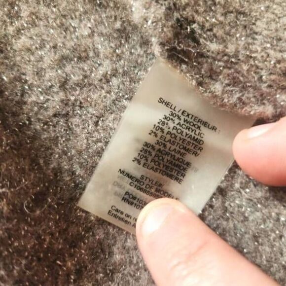 Alice+Olivia brown&Gold sequins wool blend cardigan sweater sz Small - Picture 3 of 3